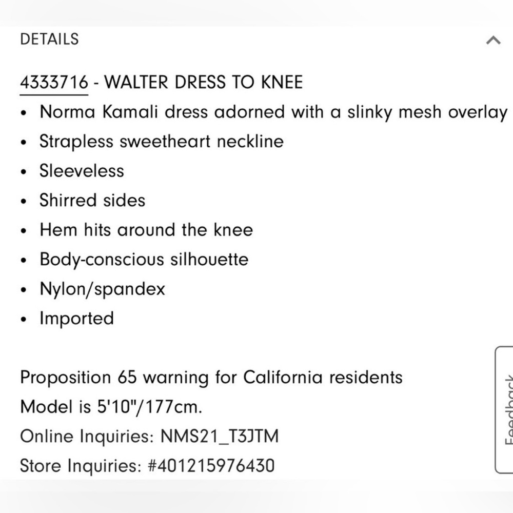 NWT Perfect NORMAKAMALI WALTER DRESS TO KNEE mesh strapless XL - Picture 12 of 13